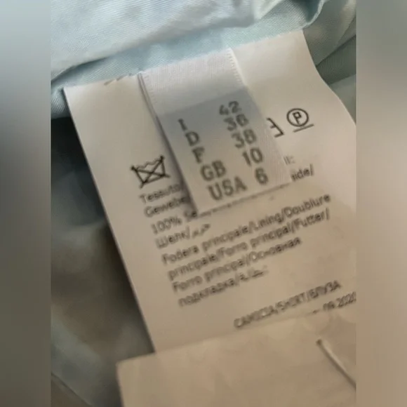 Alberta Ferretti White and Blue Wrap Blouse with Notched Collar